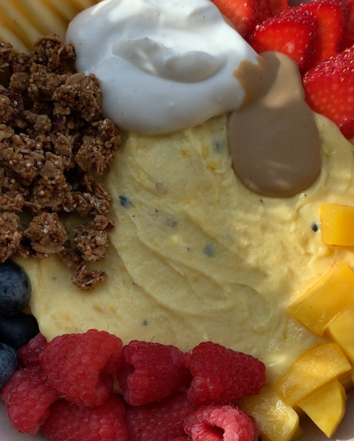 Creamy Passionfruit Nice Cream with Toppings