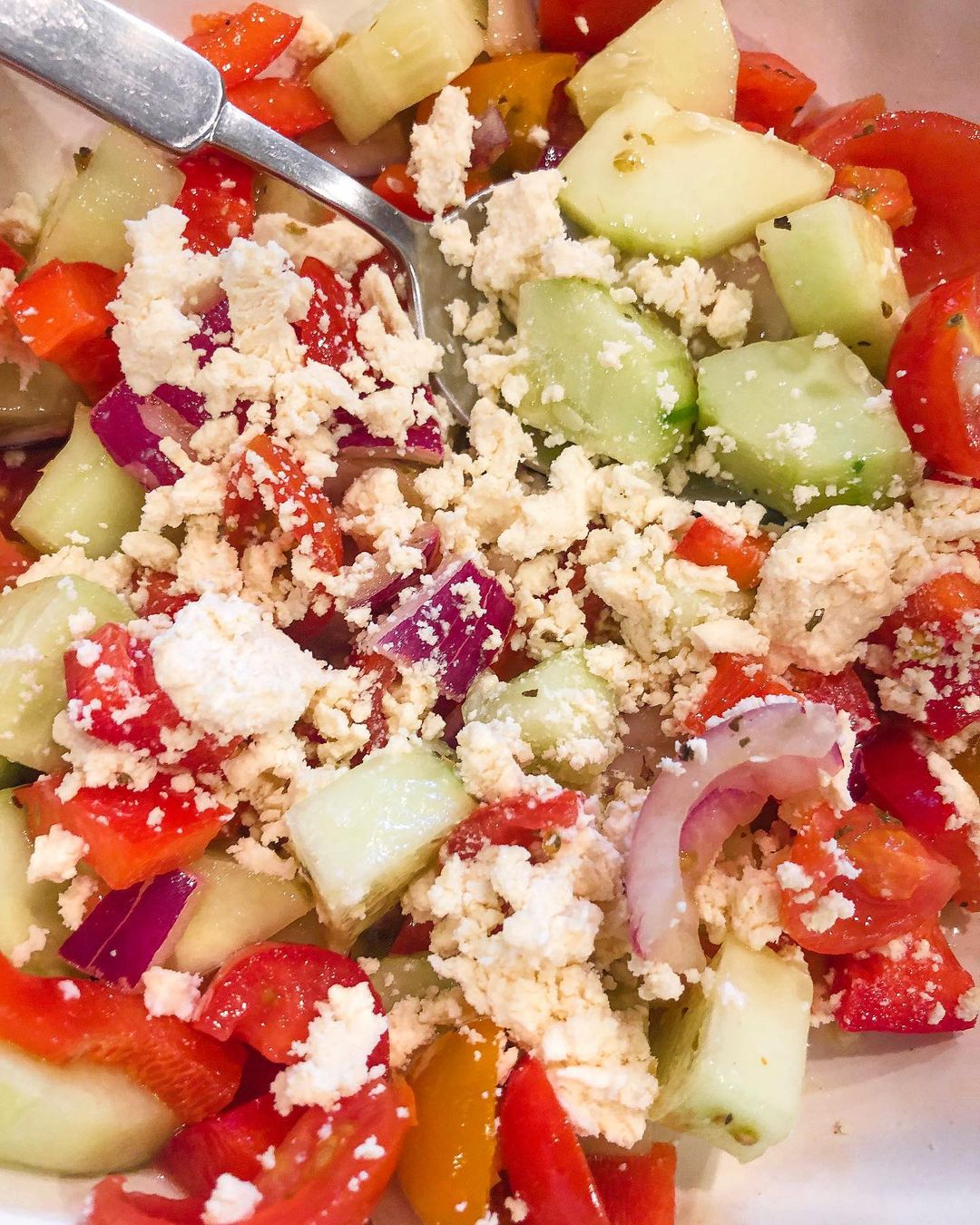 Vegan Greek Salad with Herb Dressing
