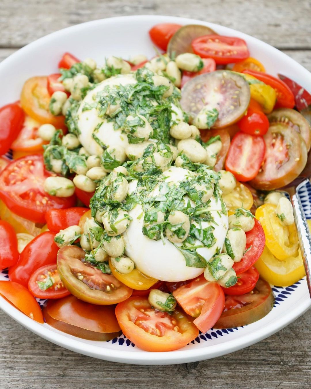 Perfect Summer Salad with Tomatoes and Burrata