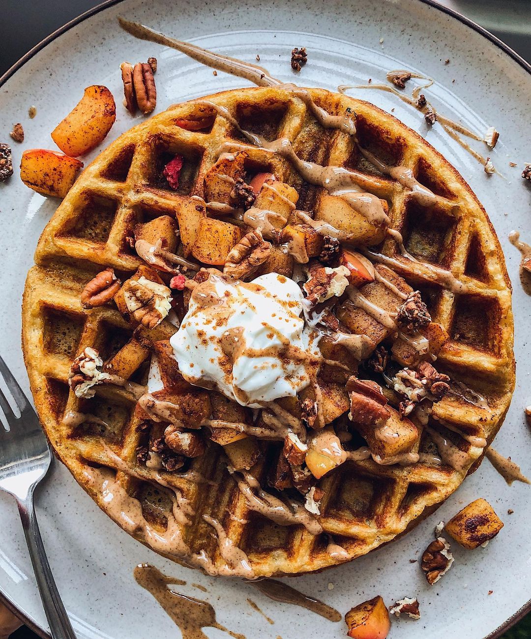 Sweet Potato Waffle with Sautéed Apples