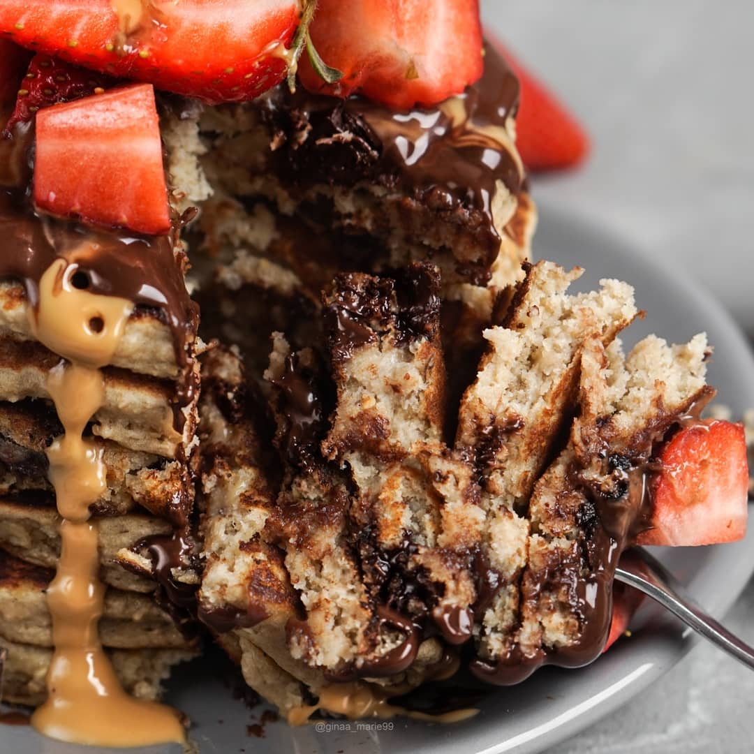 Fluffy Vegan Chocolate Chip Pancakes