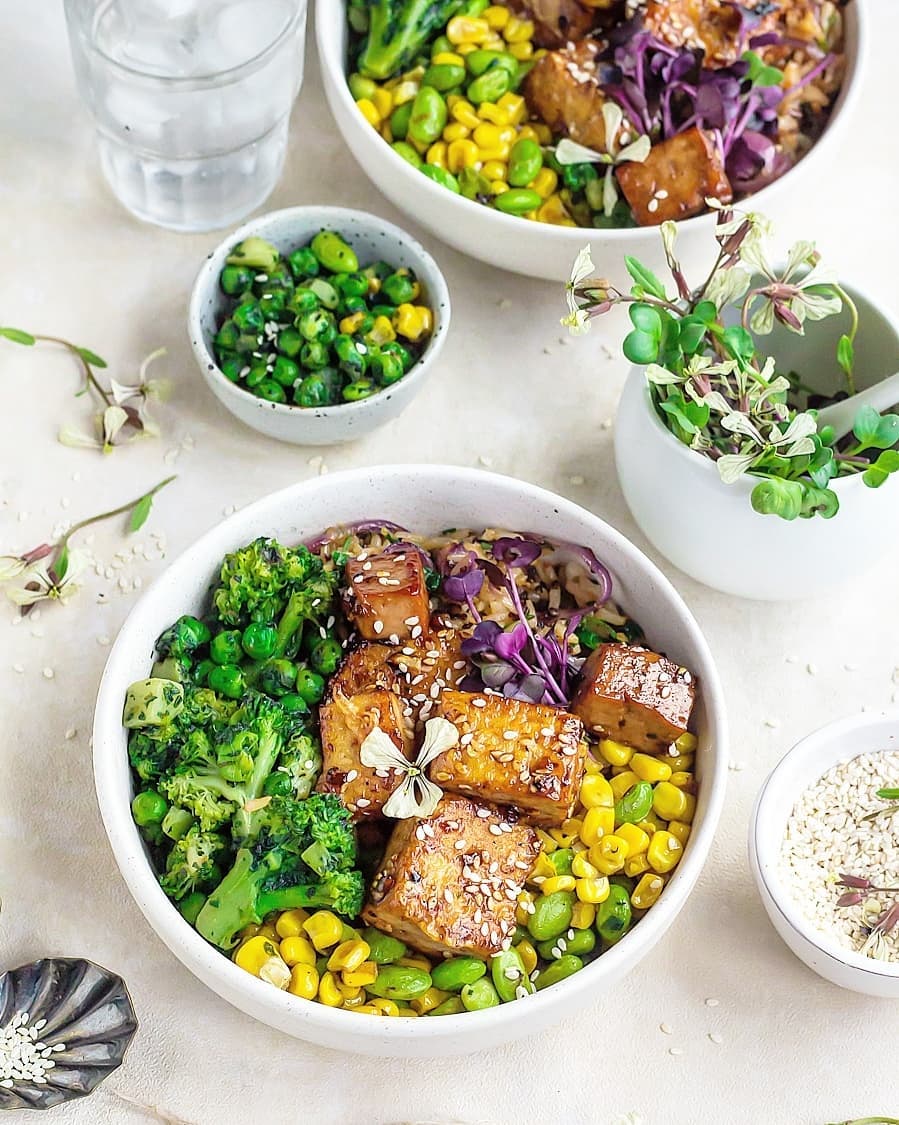 Crispy Tofu Stir Fry with Veggies and Rice