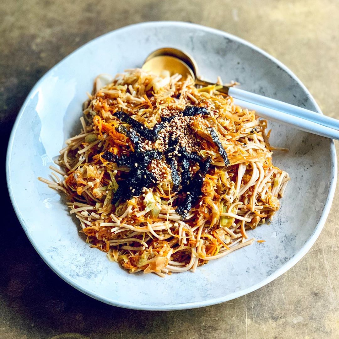 Spicy Sichuan Soba Noodles with Toasted Nori