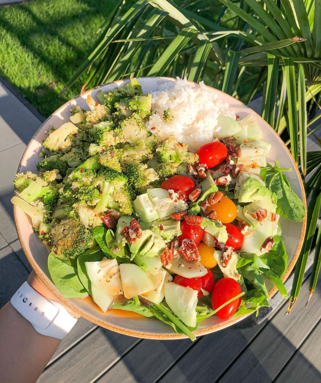 Spicy Broccoli and Veggie Salad with Coconut Rice