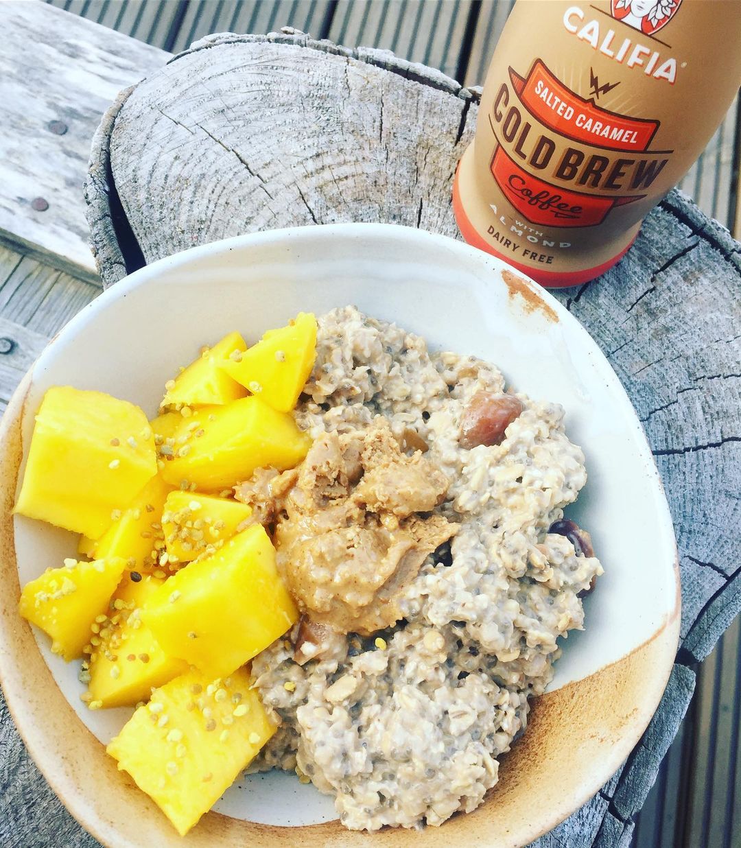 Overnight Salted Caramel Cold Brew Cauli Oats