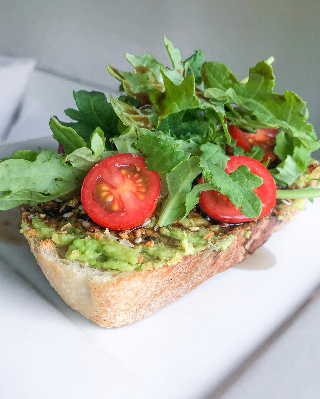 Fancy Avocado Toast with Sourdough and Vegetables