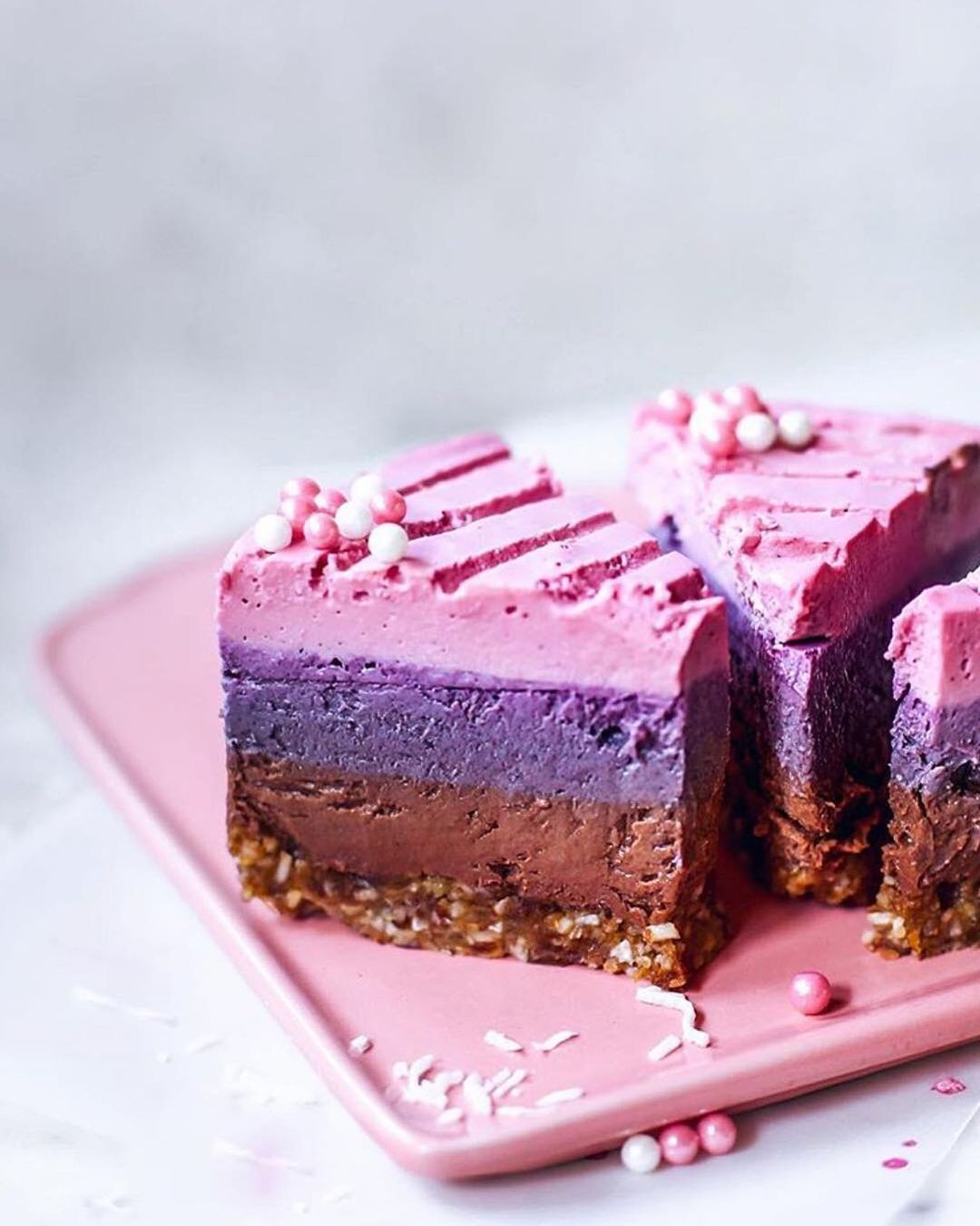 Triple Layer Raw Berry Cake