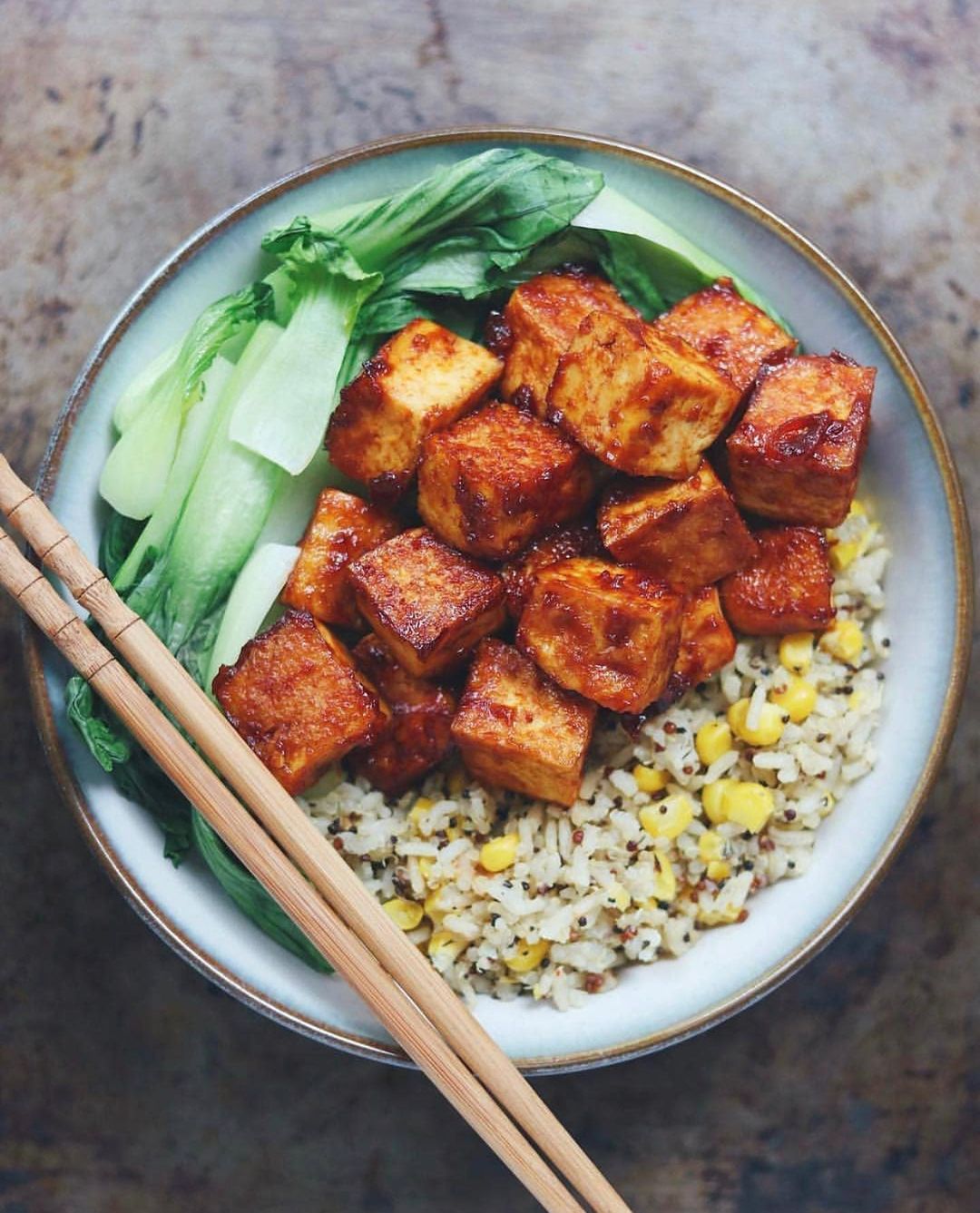 Sticky Fried Tofu with a Sweet and Tangy Sauce