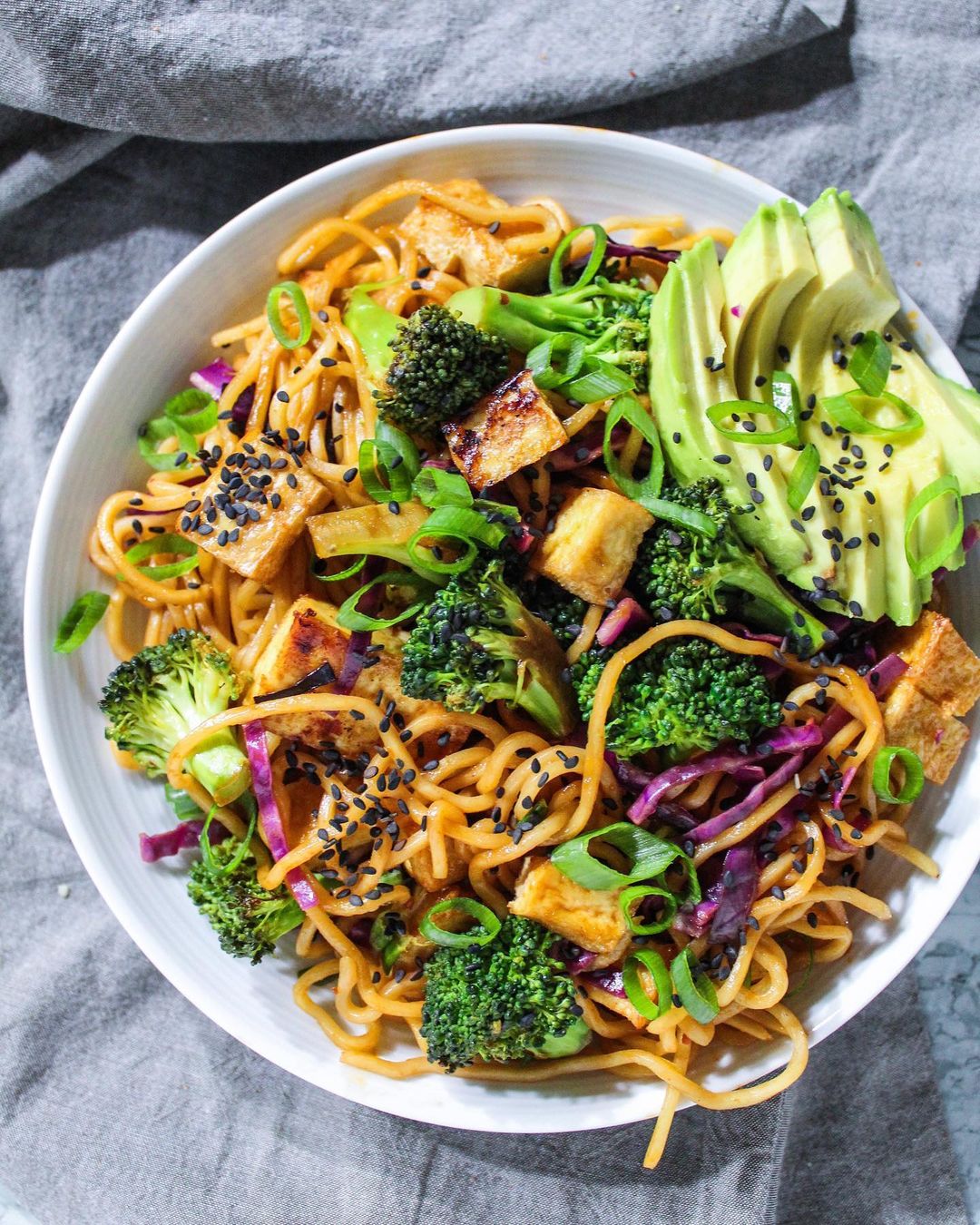 Tofu and Vegetable Noodle Stir-Fry
