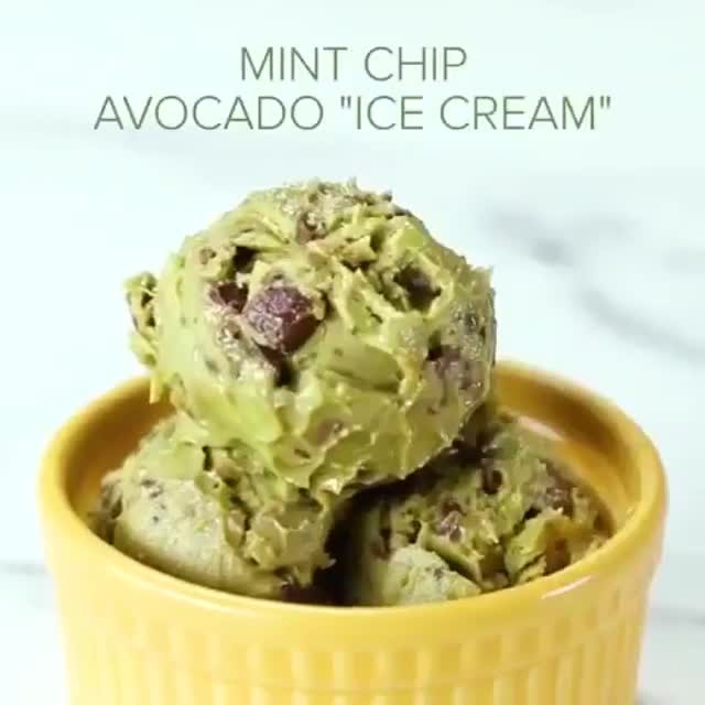 Mint Chip Avocado Ice Cream