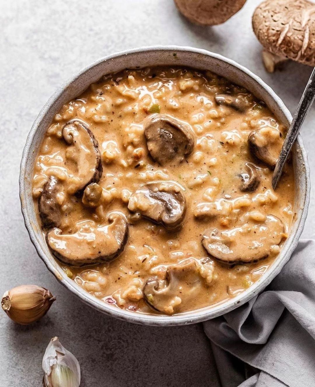 Creamy Mushroom and Rice Soup