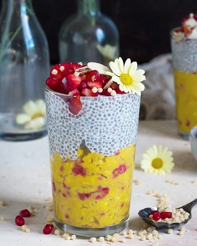 Spring Turmeric Oats with Chia Pudding
