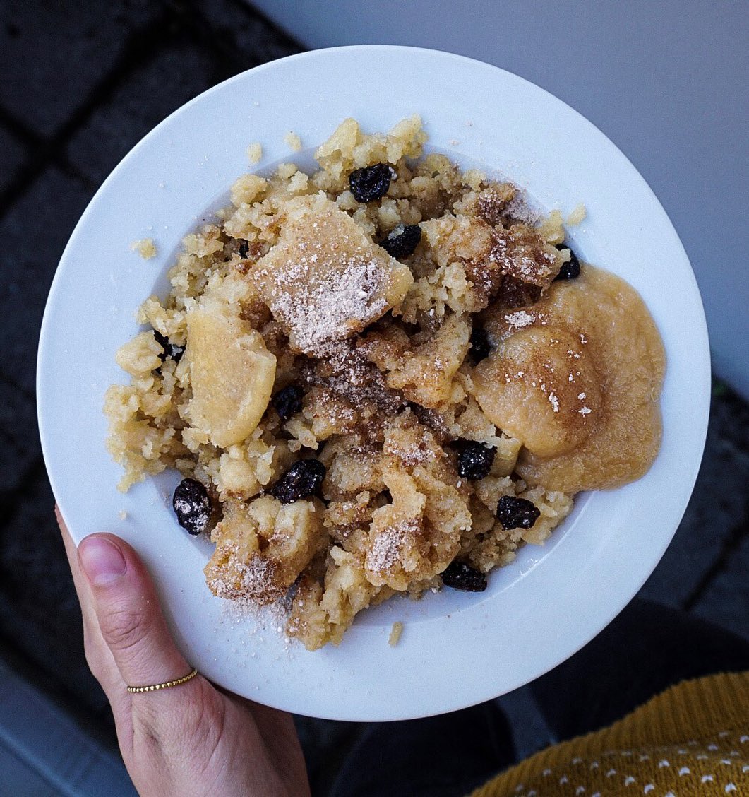 Kaiserschmarrn Austrian Pancakes with Applesauce