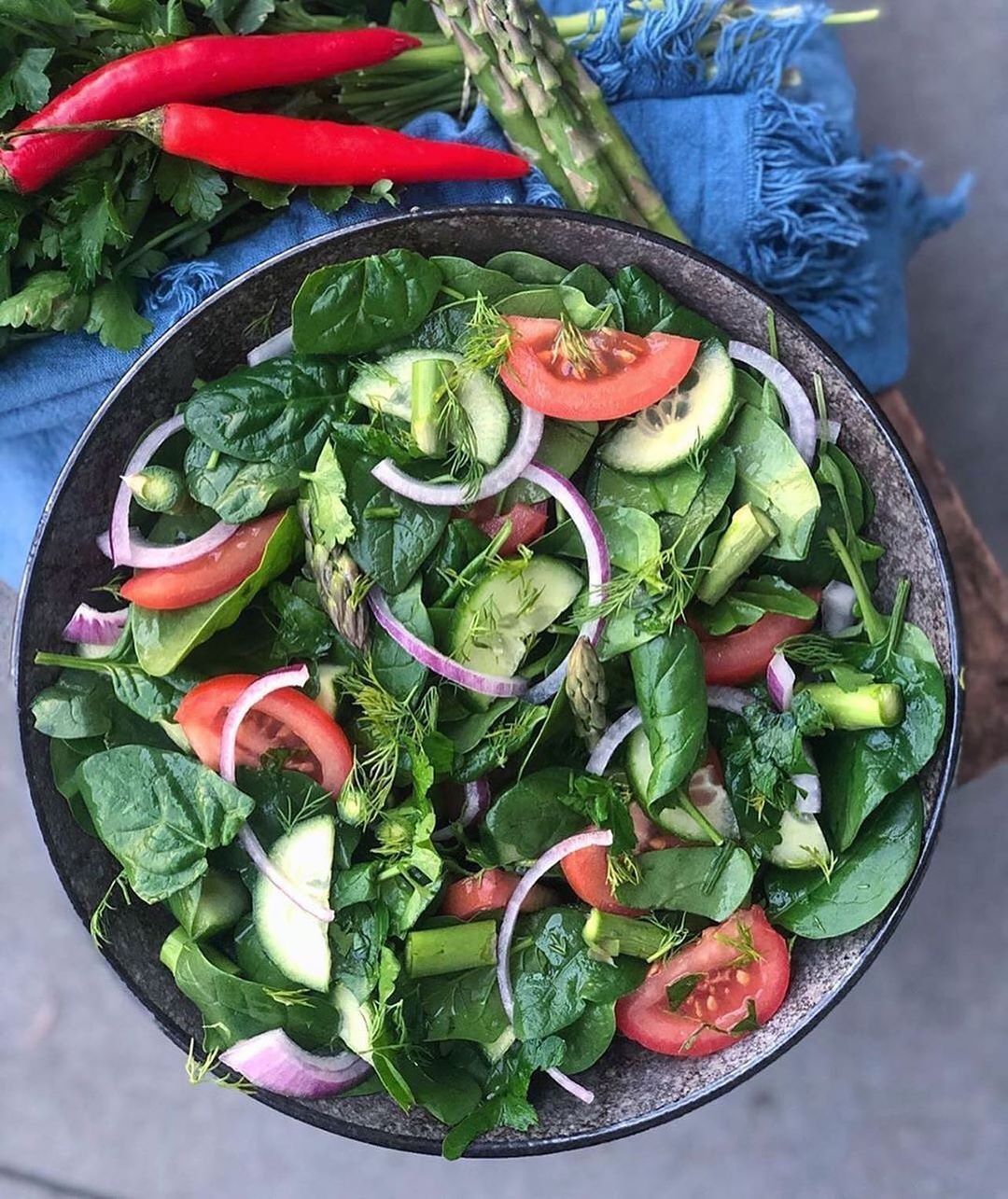 Tomato, Cucumber, and Herb Salad Bowl