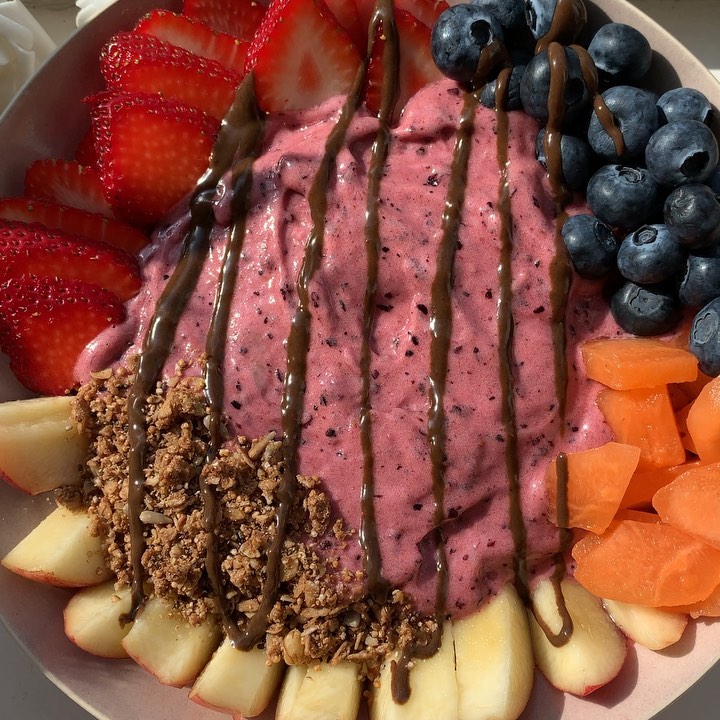 Berry Rhubarb Nice Cream Frozen Treat