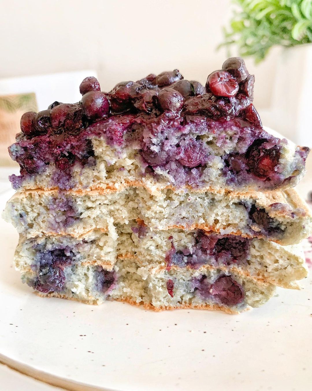 Fluffy Blueberry Pancakes with Almond Flour