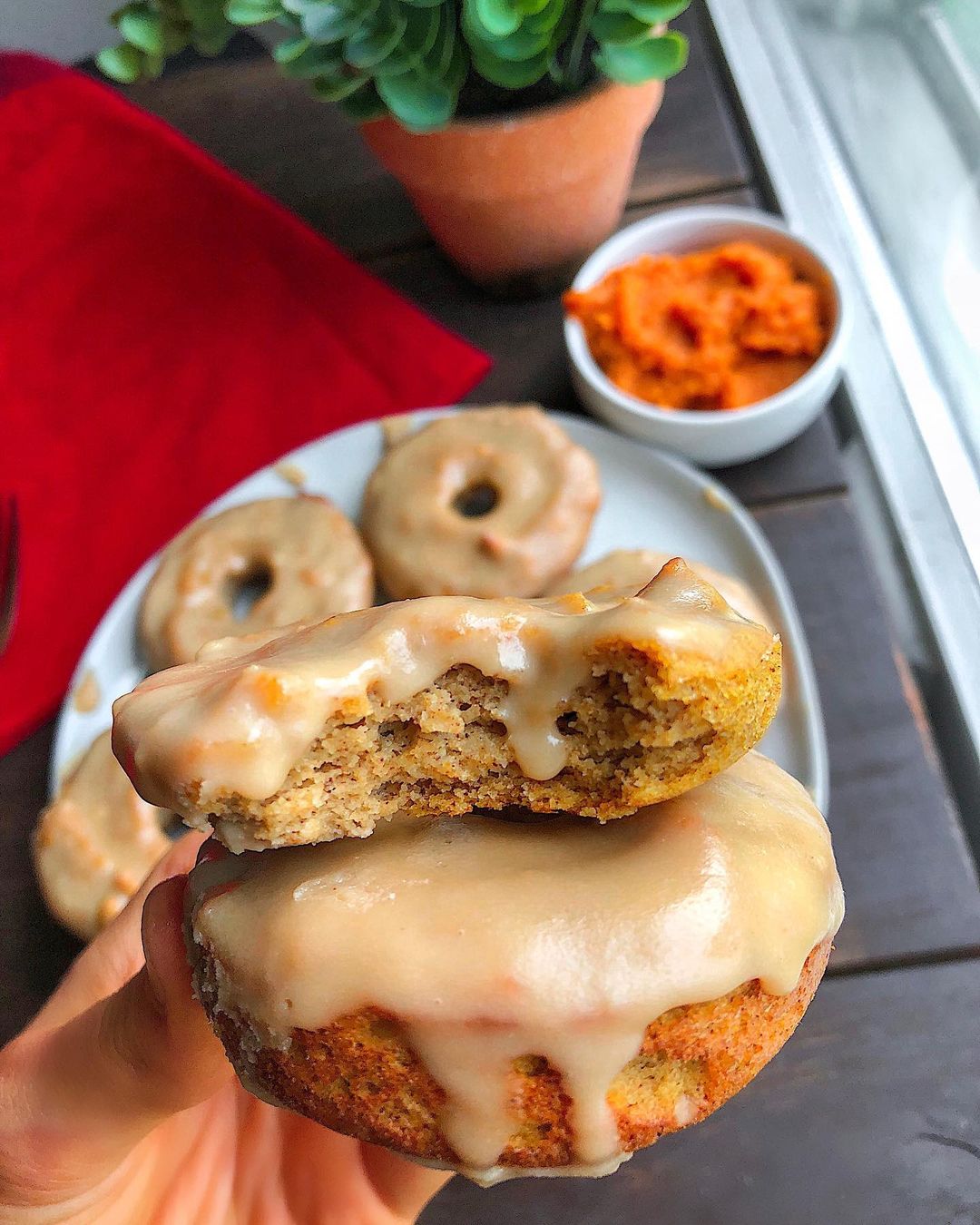 Homemade Pumpkin Donuts with Icing