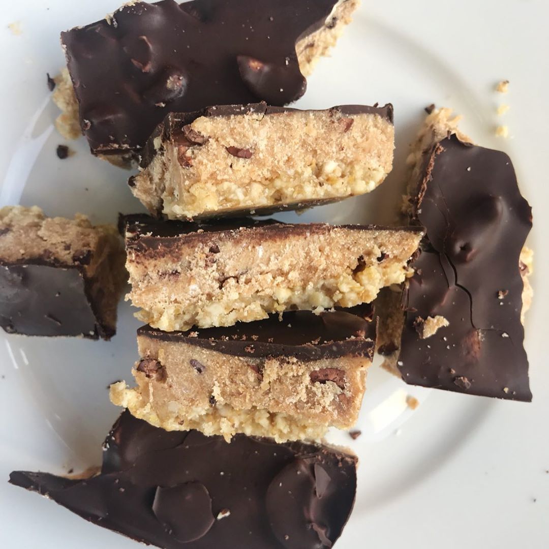 Dark Chocolate Cookie Dough Candy Bars
