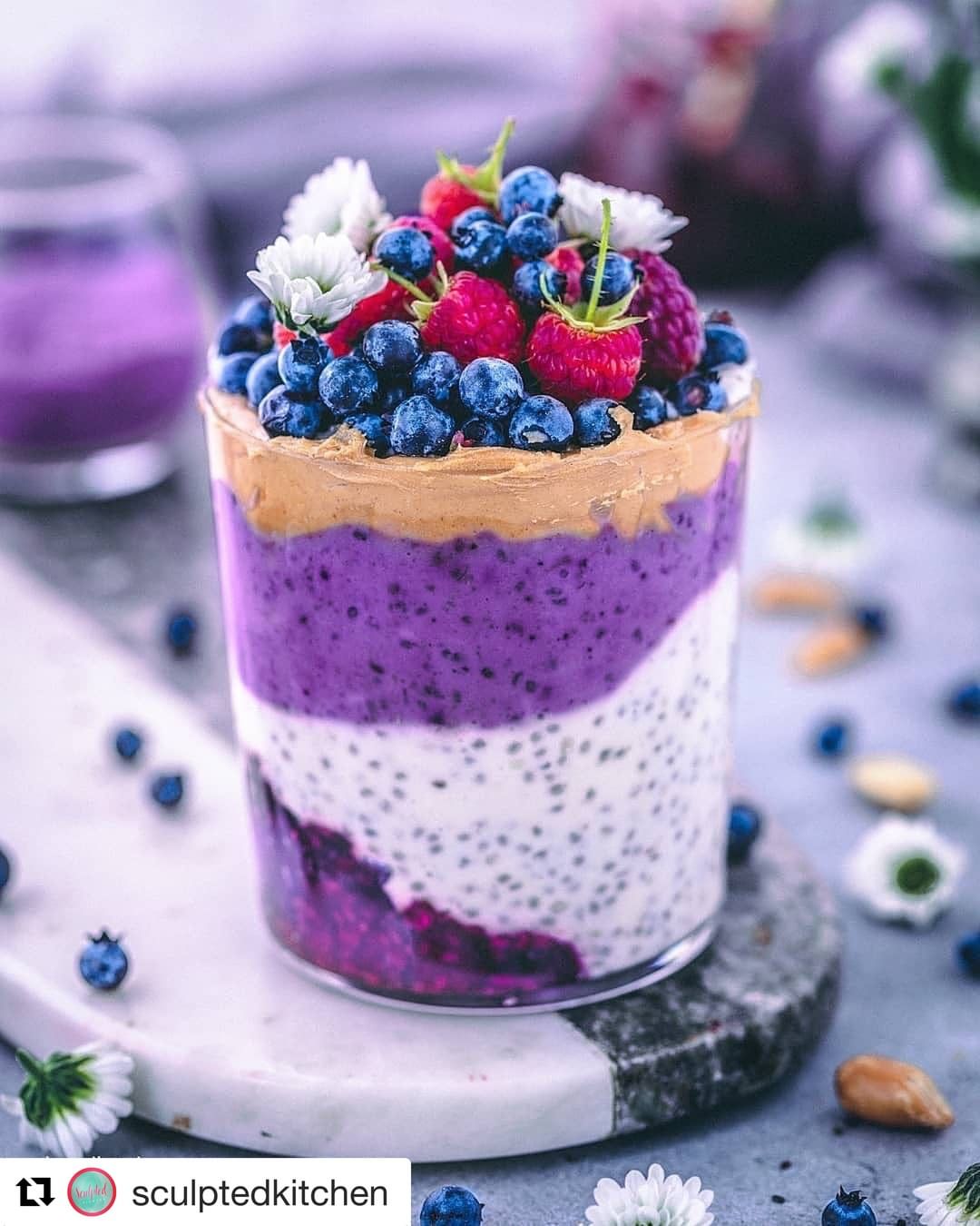 Peanut Butter and Jelly Chia Pudding Smoothie