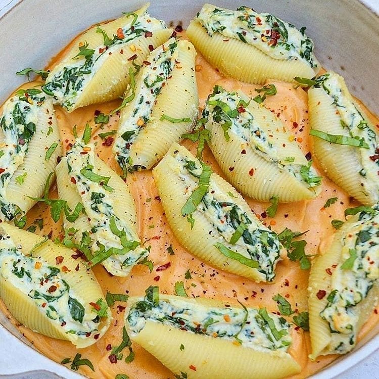 Ricotta Stuffed Shells with Creamy Pumpkin Sauce