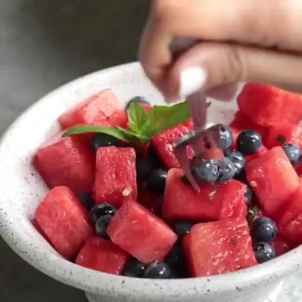 Watermelon and Blueberry Salad