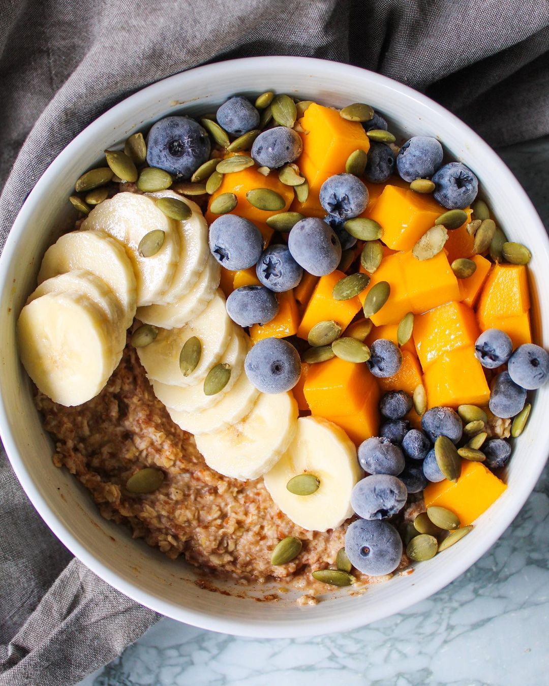 Quick Oats Breakfast with Fruits and Spices