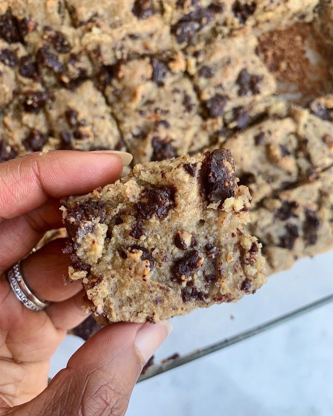 Sweet and Salty Tahini Vegan Blondies