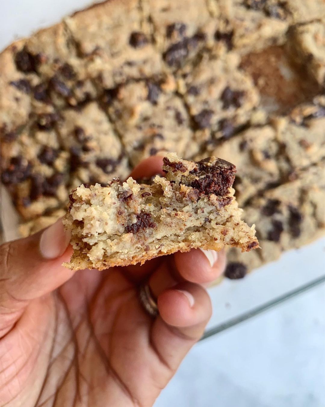 Sweet and Salty Tahini Vegan Blondies