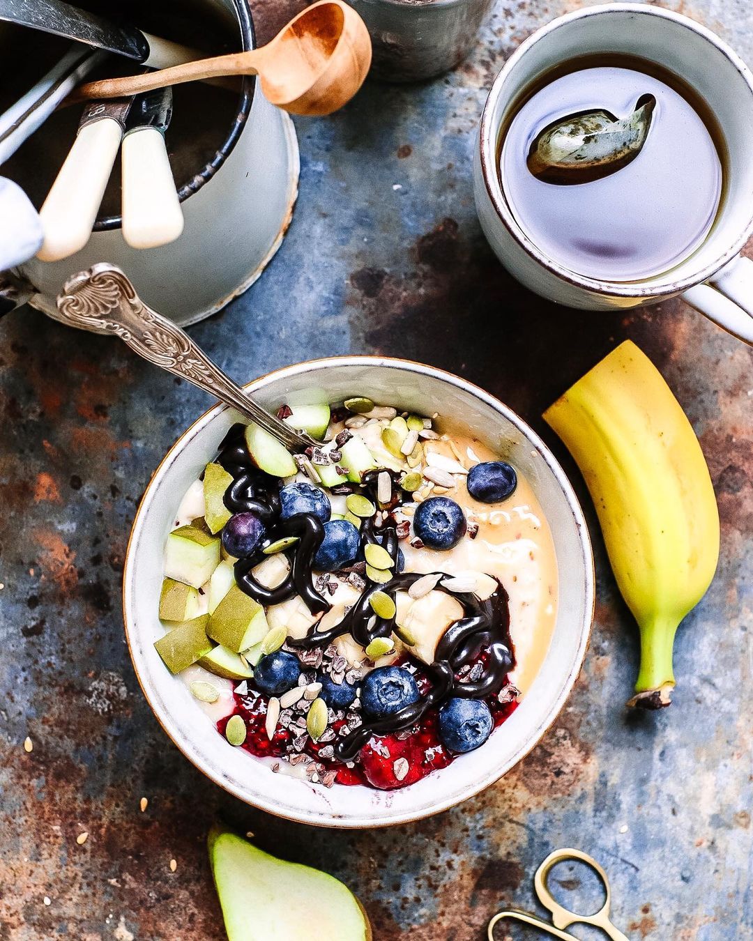 Speedy Coconut Yoghurt and Peanut Butter Porridge