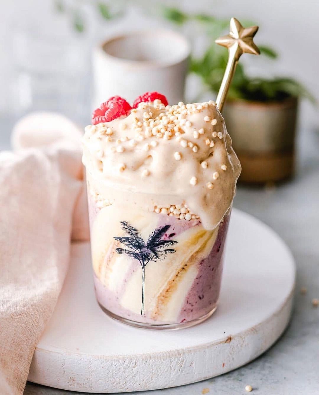Vegan Peanut Butter Blackberry Protein Ice Cream