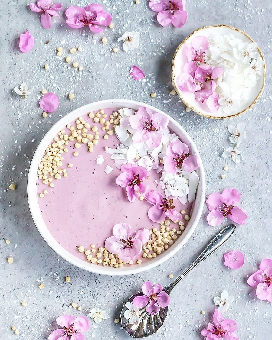 Cherry Blossom Inspired Smoothie Bowl