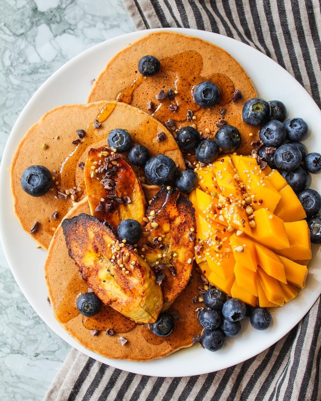 Fluffy Whole Wheat Plantain Pancakes