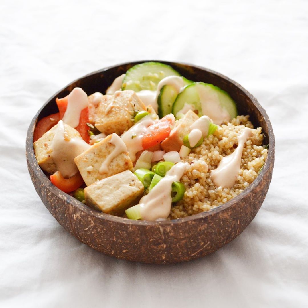 Vegan Buddha Bowl with Tofu and Quinoa
