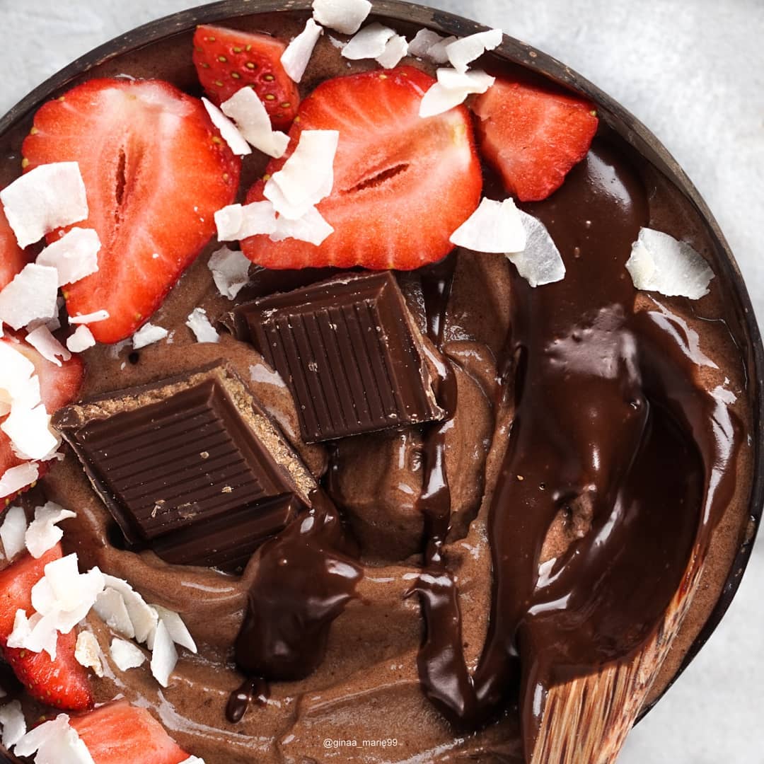 Chocolate Nice Cream Made from Frozen Bananas