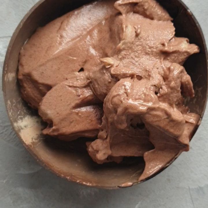 Chocolate Nice Cream Made from Frozen Bananas