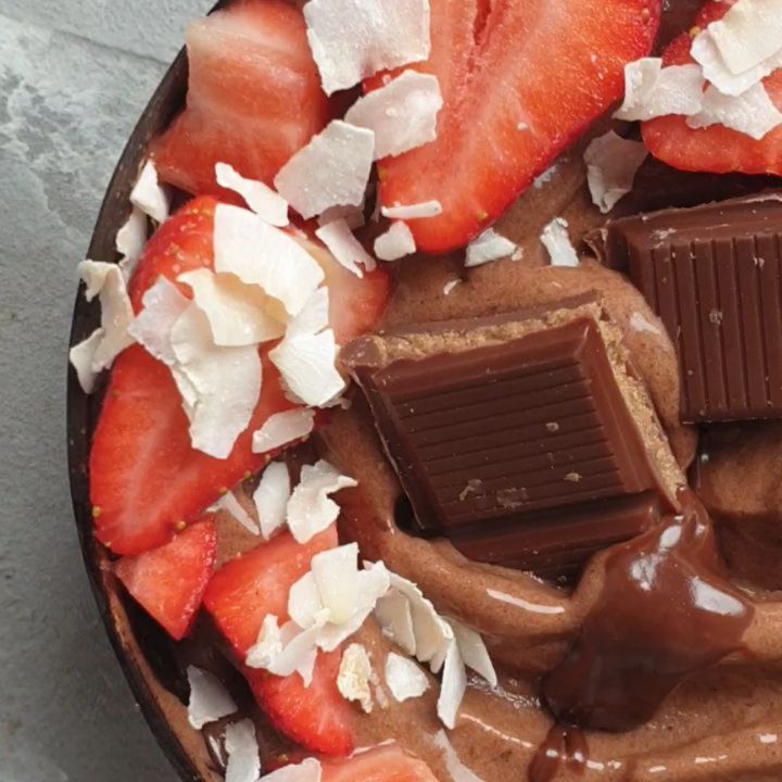 Chocolate Nice Cream Made from Frozen Bananas