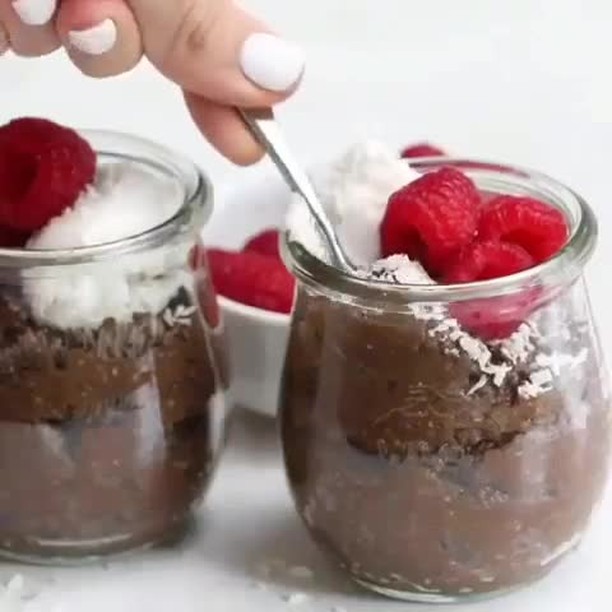 Vegan Chia Pudding with Cocoa and Berries
