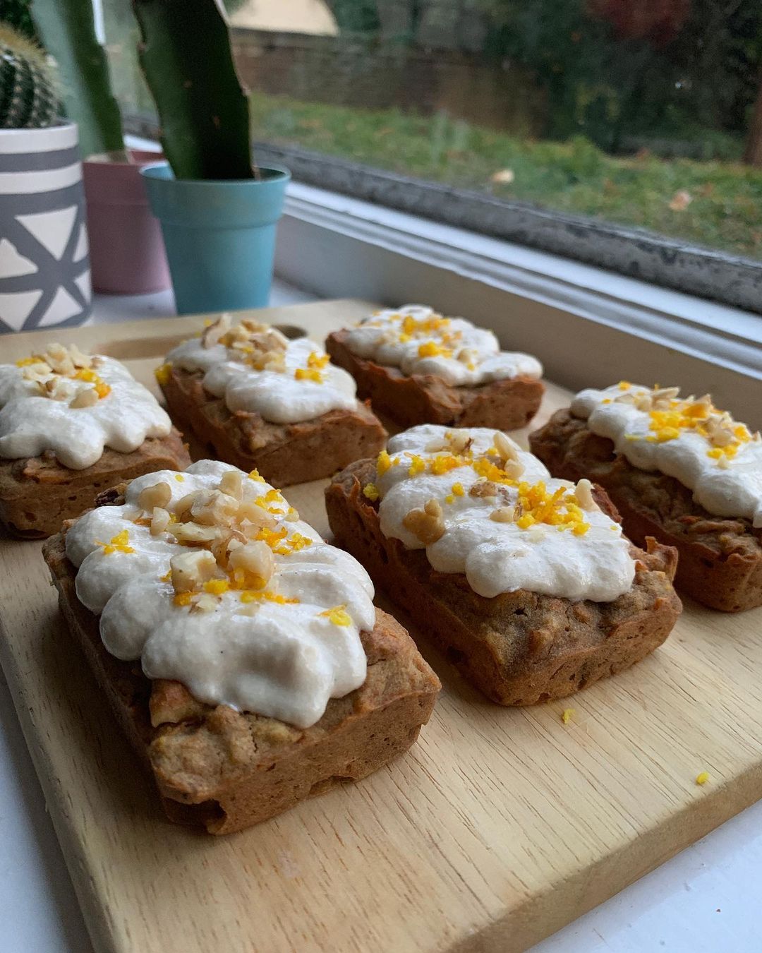 Mini Vegan Carrot Cakes with Cream Cheese Frosting
