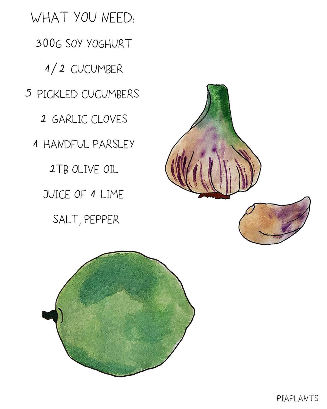 Garlic Yogurt Dip with Fresh Herbs and Lime