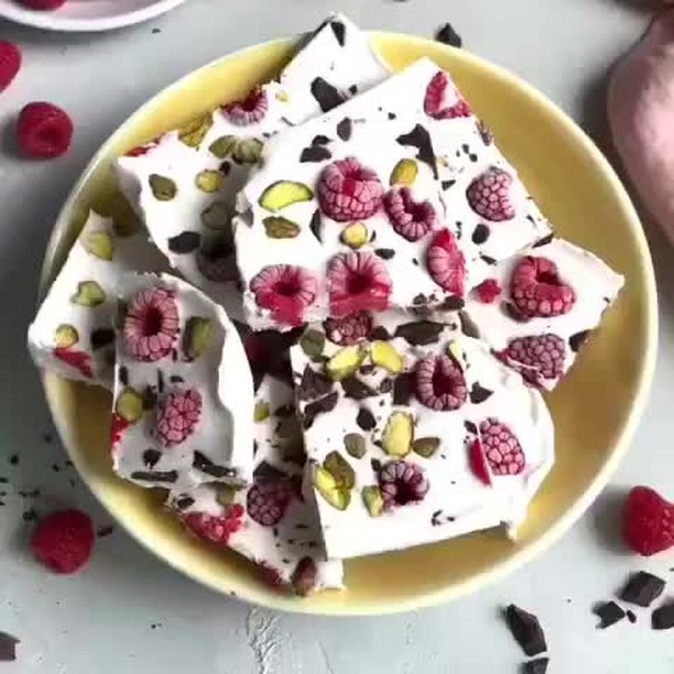 Vegan Coconut Bars with Raspberries and Pistachios