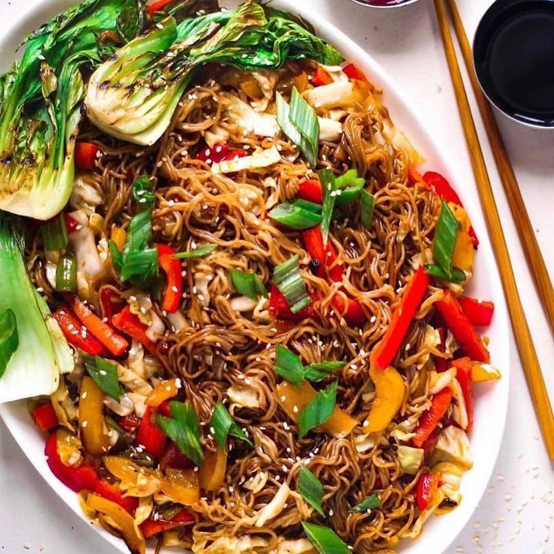 Stir Fried Veggie Noodles in Ginger-Chili Oil
