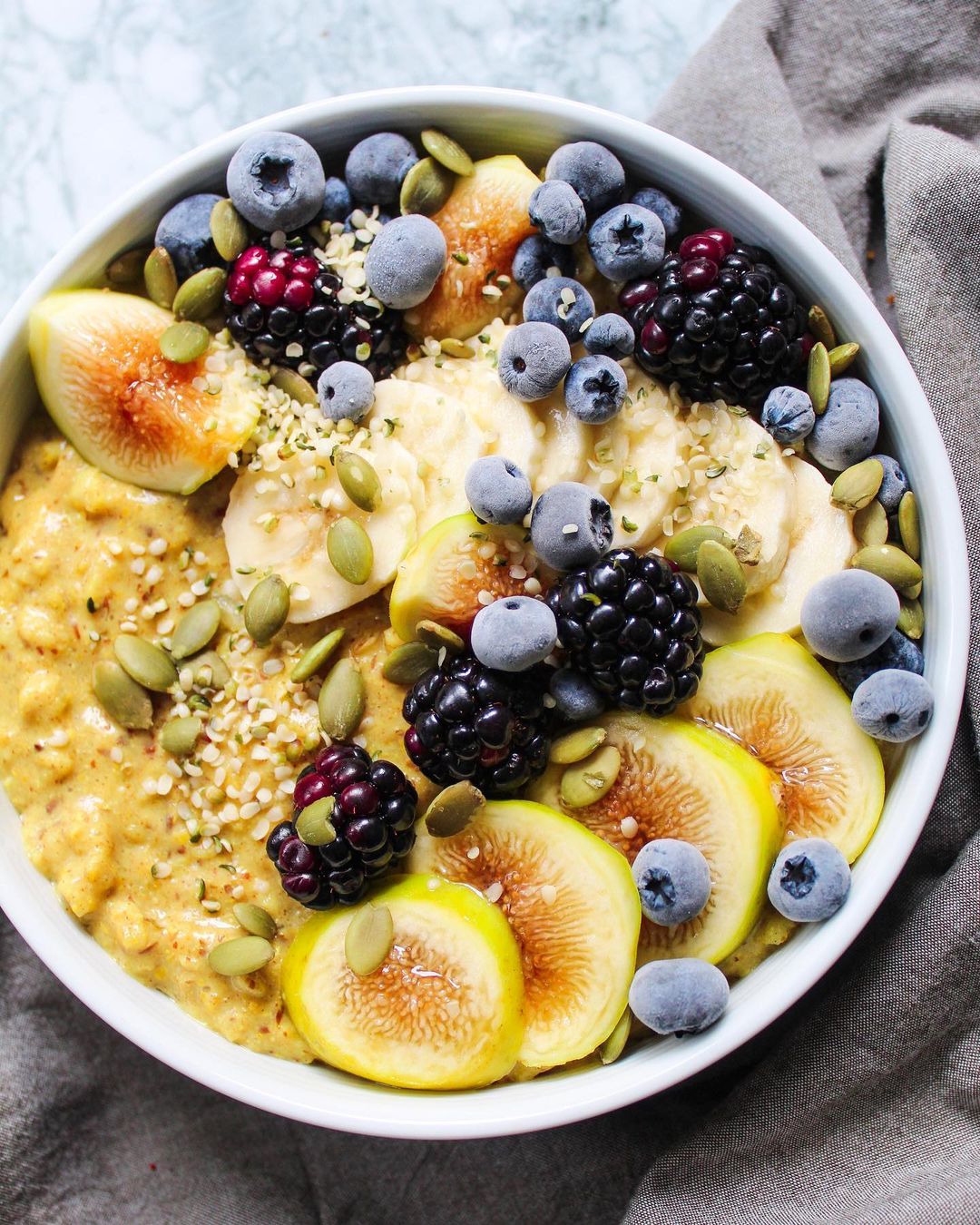 Golden Oats Breakfast with Spices and Fruits
