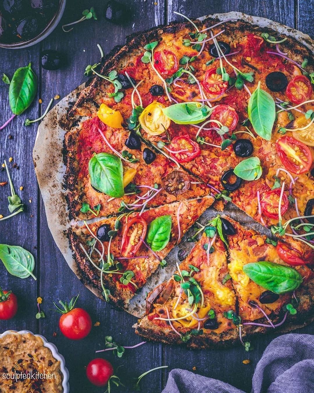 Yummy Cauliflower Pizza by Sculpted Kitchen