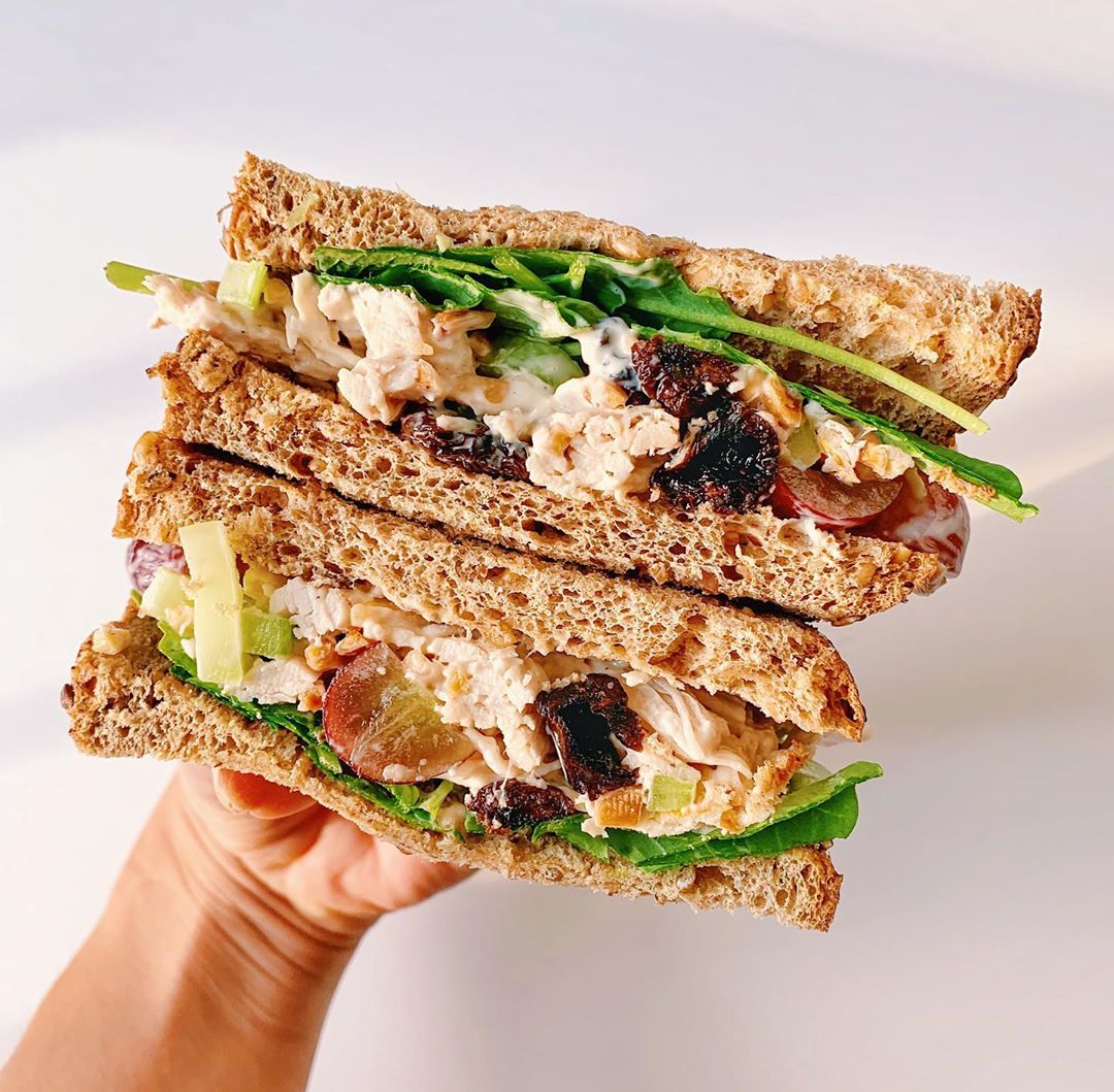 Healthier Chicken Salad with Grapes and Almonds