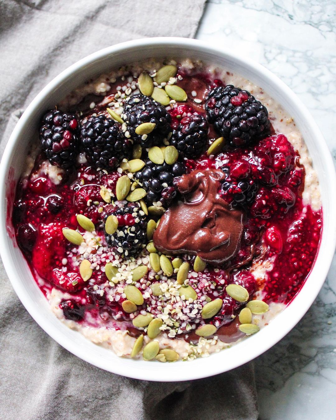 Steel Cut Oats with Berry Chia Jam