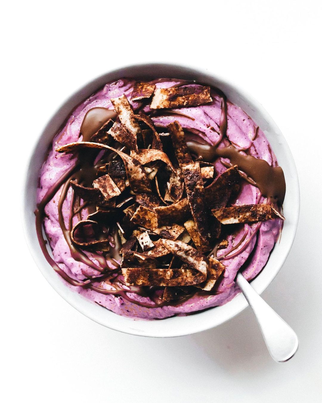 Crispy Chocolate Tortilla Ribbons for Smoothies