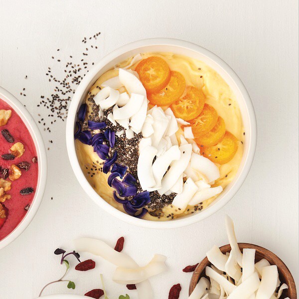 Nutritious Banana Mango Strawberry Smoothie Bowl