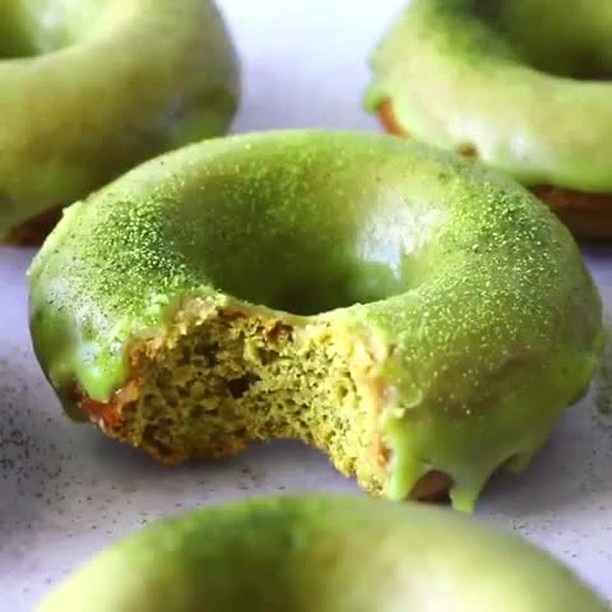 Homemade Vegan Matcha Donuts