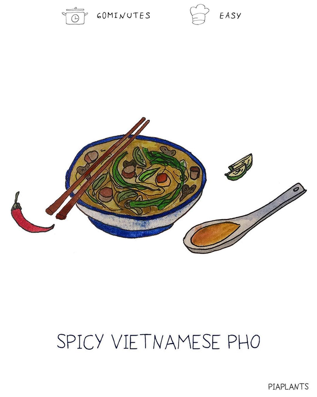 Vietnamese Pho Soup with Fresh Herbs