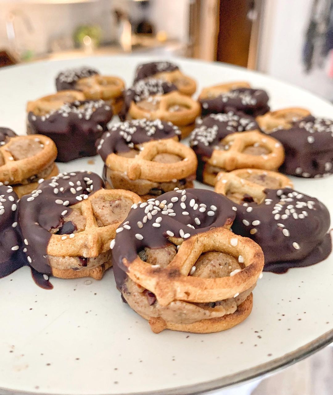Cookie Dough Stuffed Pretzels